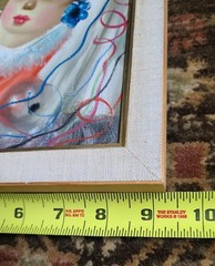 VTG MCM S Reno Parisian Clown Circus Doll Child Sad Eyes Bubbles Painting 8×10″