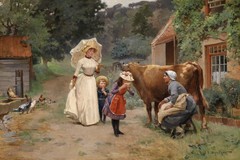 Passing the Farmhouse Oil Painting Giclee Print Canvas