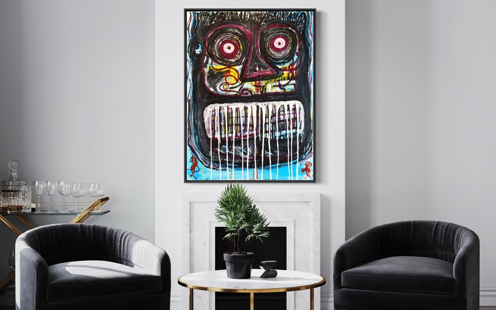 original edú 1990 hand-painted Entitled “Rico Paraíso”