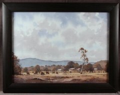Original Watercolor by Australian Artist Glenn Hoyle „Summer Pastures, Yarram“
