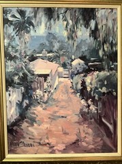 Allayn Stevens Original Oil On Canvas Painting Tropical Floral Framed 27×33