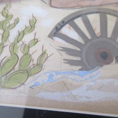 Mid Century Mexican Illustration Painting 1940’s Horse Cowboy Cactus Musician