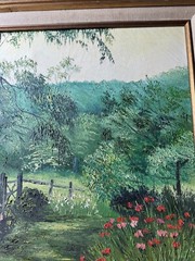 Ronald Schugardt Keyes (1930 – 2010) „Country Path Scene“ Oil Painting – Framed