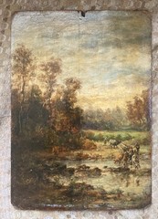 Oil on panel painting, School of John Constable