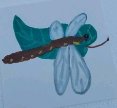 G.A.Titan Acrylic Painting IMPRESSIONISM Dragonfly Whimsical Art Home Decor