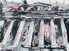 Louisiana Artist Tulane Architect Teacher Grover Mouton Art. NY Stock Exchange