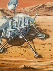 Large Space Painting Craft Vintage Technology Nasa Artist Illustration Listed