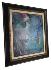VTG Original Signed Irv Docktor Complex Abstract Textured Framed Canvas Painting