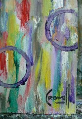 NOT QUITE SURE abstract new oil painting 8×10 wood original WOW signed Crowell