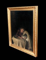 1911 Edwardian Mother & Baby Interior Portrait WILLIAM CHARLES PENN (1877-1968)