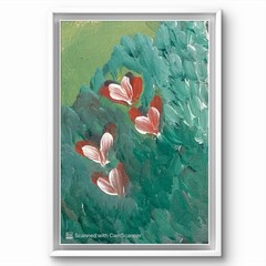 BLESSED#1356 Heart Flowers 6×4 Original Canvas Board Art Modern Abstract