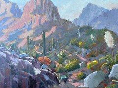 Silvio Silvestri PAINTING LANDSCAPE LISTED AMERICAN ARTIST Desert Arizona 24”