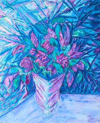 Mela Hartwig Spira 1893-1967 Austria-London Watercolour Paper Flower Bowl c1950s