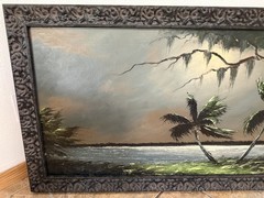 Alfred Hair *ORIGINAL* Florida Highwaymen Painting 24 x 47 Full Regalia at Night