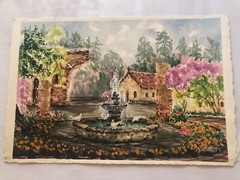 Prints Vintage watercolor painting /Hamer collections/ 21 x 27
