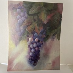 Janice Sumler Concord Grapes Painting Print. 11” X 14” Signed Print EUC