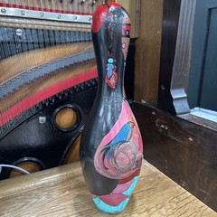 Hand painted bowling pin Prairie Girl