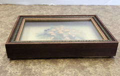 VTG 1930’s Dimensional 3D Layered Painted Glass Lily-of-the-Valley Shadowbox