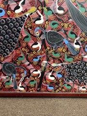 Huge Steven Lewis Tingatinga Bird Painting Signed Tanzanian African Art 44×31