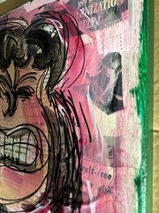 Comic Strip Vintage Mixed Media Pop Art Original Canvas Painting 11×14 Lucy