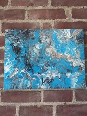 Original Acrylic Pour Painting Abstract Art signed canvas