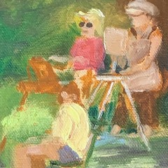 Margaret Shipley Women Painting Outdoors Plein Aire Oil Paining Louisiana Artist