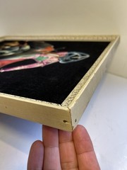 VTG Black Velvet Painting Matador and Bull Wood Framed – Signed “Muñoz” 15×18
