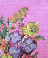 Expressionism 11×14 Pink Floral Canvas unframed OOAK signed art Brand New