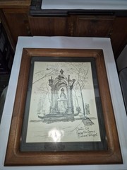 Ink Sketch 7″ x 9″ Chafariz do Largo do Carmo, Lisbon signed 1967 OT26