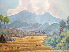 Vintage Original Gouache Painting of Vietnamese Field Workers.