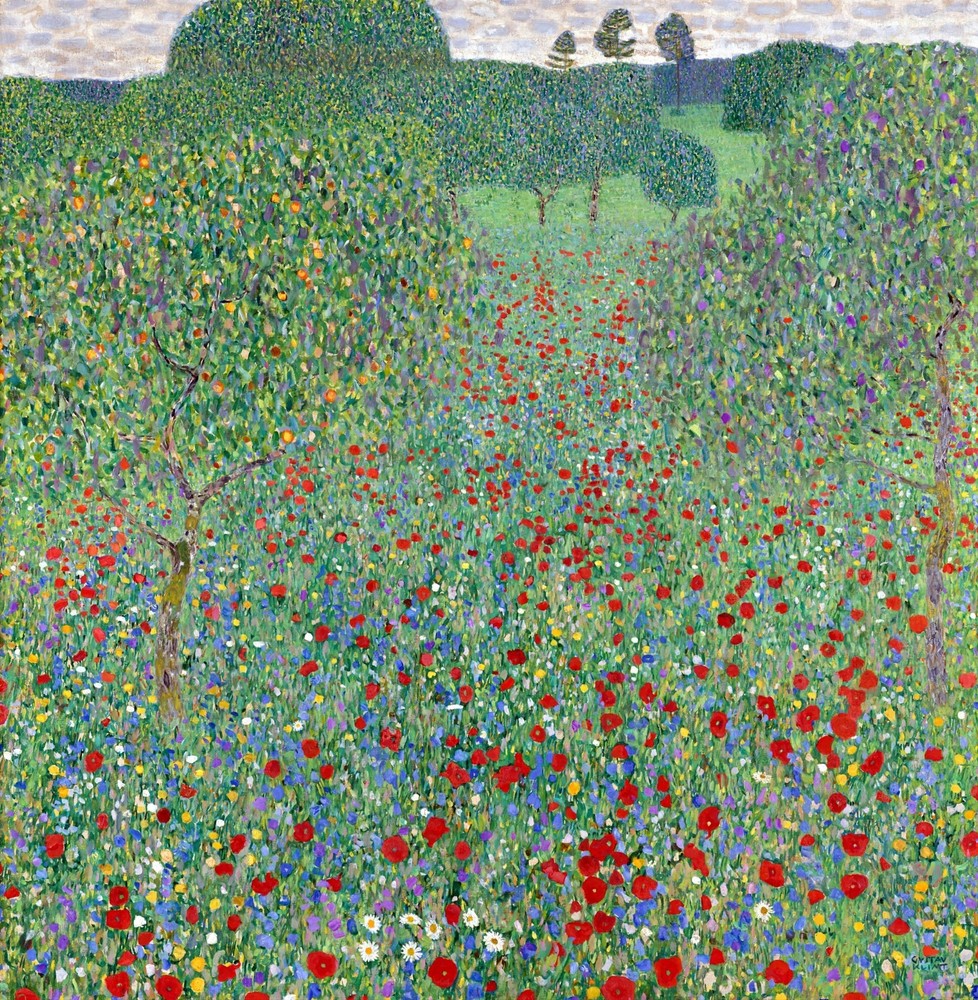 Gustav Klimt Blooming Poppies Reproduction – Giclee Canvas/Paper/Stretched