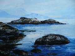 MYSTERY IMPRESSIONISM IMPRESSIONIST COASTAL ROCKY COAST SEASCAPE SEA OCEAN PTG