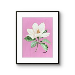 Original Floral Magnolia 9×12 Abstract Acrylic Paper Pastel Decor Art