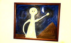TAMAYO, Rufino. Original Painting „Hombre de noche“ Signed COA REDUCED PRICE