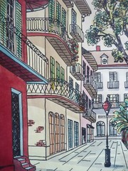 GYPSY LOU WEBB, LISTED, SIGNED NEW ORLEANS PIRATES ALLEY LA LOUISIANA MODERNISM