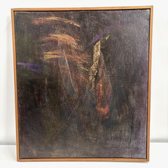 Original Abstract Painting “Bronsay” Susan Hammond 2011 Moody Abstract 15×16″
