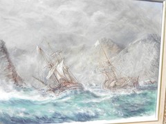 Marine art clipper ship 1973 painting James William Blanch 1905-c.1990s