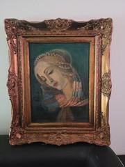 Madonna of the Magnificat 15th c Sandro Botticelli circle oil on canvas 1400’s
