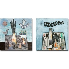 Picnic Table 1 & 2 by Nathaniel Mather 2-pc Canvas Giclee Set (24 x 24 in Each)