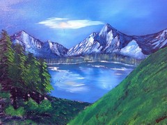 „Night Mountains“ 20inx24in oil on pre-stretched canvas. Not framed. Original