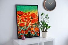 Poppies Original oil painting Red poppies Palette knife with textured paste
