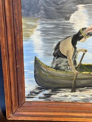 Antique 1920 Oil Painting Harry Reynolds Native American Indian Unrequited Love