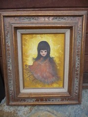 1960’s Big Eyes Painting? by V. Frolich 17 1/2″ X 20 1/2″ with Frame