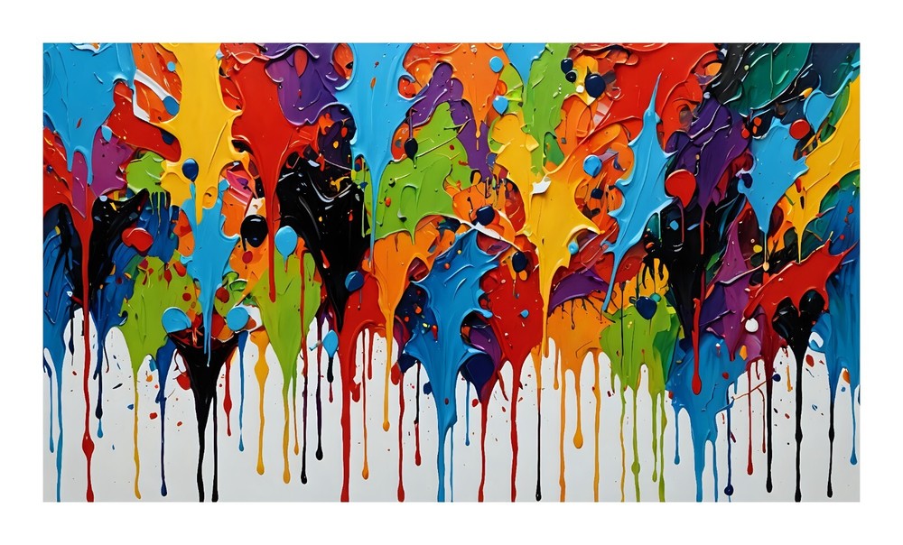 Abstract Geometric Digital Art Printed on Canvas