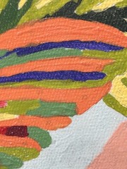Hummingbirds Paint By Number Finished – On Canvas Colorful Garden Room Art 20″ H