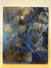 abstract 3 mixed media oil/LW 50×40 cm texture art monochrome Sonja Zeltner-Müller