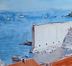 Original Painting in Watercolor View Of Dubrovnik, Croatia“ 16″x 12″