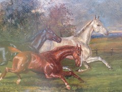 Horse Oil Painting by Horse Specialist Albert Clarke Circa 1890 to £12,000