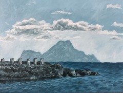 “Mountain On The Horizon” 18 in x 24 in Original Landscape Oil Painting