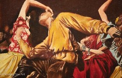 Stunning Vintage Oil Painting of 1950’s Swing Dancing, Unsigned, Framed & FINE!